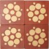 2.25" encaustic red brown background with buff dots stock code 2116 - Image 2