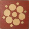 2.25" encaustic red brown background with buff dots stock code 2116