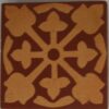 2.25" encaustic red brown background with buff stock code 2126 by Ruabon