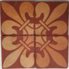 3" encaustic red brown background with buff stock code 3107 - Image 3