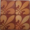 3" encaustic red brown background with buff stock code 3107 - Image 2