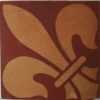 3" encaustic red brown background with buff stock code 3107