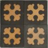 3" encaustic black background with buff stock code 3109 - Image 2