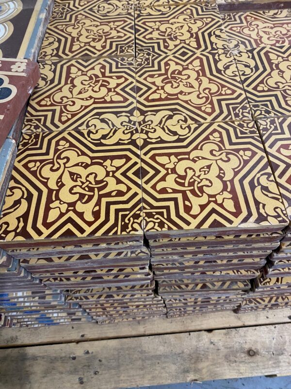 large quantity of Minton encaustic 6" tile stock code 6011