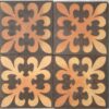 3" encaustic tile buff fleur de lys cross on black background stock code 3204 - Image 2