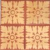 3" encaustic tile by The Campbell buff on red brown background stock code 3206 - Image 2
