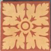 3" encaustic tile by The Campbell buff on red brown background stock code 3206