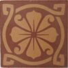 4.25" encaustic red brown background with buff stock code 4043