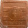 3" encaustic tile by The Campbell buff on red brown background stock code 3206 - Image 3