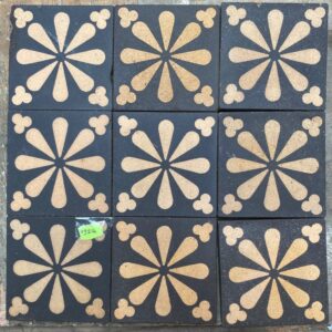 3" encaustic buff 8 petal cross on brown background stock code 3216