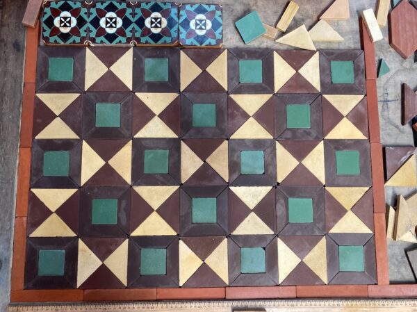 Small floor or hearth mock up inspired by green encaustic