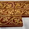 Minton Border tile apprx 6"by 2" in red with buff leaf design - Image 3